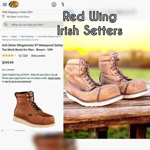 Red Wing Irish Setter Wingshooter ST 83632 Boot Safety Toe Mens US 13D Brown